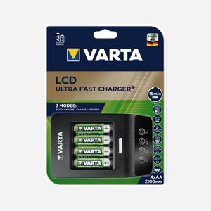 Varta Chargeur Secteur LCD Ultra Fast 57685-101-441 pour AA/AAA, Écran LCD, 1 Port USB, 4 Piles AA 2100mAh 1.2V incluses - Miniature 2
