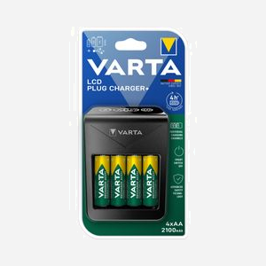 Varta Chargeur Secteur 57687 NiMH AA/AAA/9V, LCD, 4 Piles AA NiMH 2100mAh incluses, 1 Port USB, Protection Court-Circuit, 100-240V - Miniature 2
