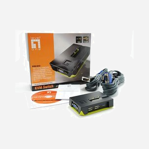 LevelOne KVM-0222 Switch KVM 2 Ports USB VGA 2048x1536 Plug & Play, Supports Windows & macOS, Câbles KVM Inclus - Miniature 3