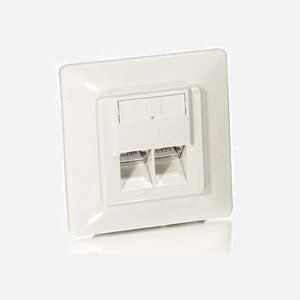 Equip 125721 Boîtier double prise RJ-45 Cat.5e Blanc 80x39x80mm, corps en plastique, connectivité réseau standard, montage mural/surface. Poids 233g.