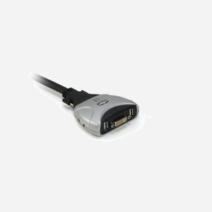 LevelOne KVM-0260 Commutateur KVM 2 Ports USB DVI-I 1920x1200 Audio avec câbles intégrés, compatible Windows, macOS, Linux, Noir/Gris - Miniature 3