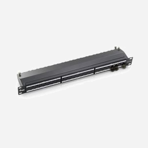 Equip 326524 Baie de Branchements 1U 24 Ports RJ-45 Cat6a 10000 Mbit/s, Contacts Or, Montage Rack 483x44x109mm, Gris - Miniature 1