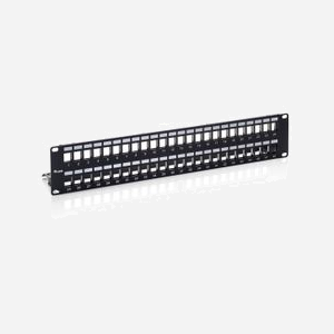 Equip 769349 : Baie de branchements 48 ports Cat6, 2U, SPCC noir, Montage rack 19 pouces, 88x483x110mm, Conforme RoHS