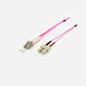 Equip 255537 : Câble Fibre Optique OM4 15m, Connecteurs 2xLC vers 2xSC, Diamètre Core 50µm, Gaine LSZH, Duplex Intégral - Miniature 1
