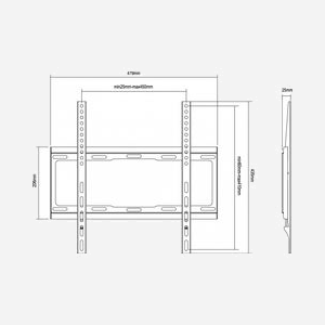 Support Mural TV Equip 650310 : 32"-55" (81-139cm), VESA 200x200-400x400, Charge Max 40kg, Distance Mur 2.5cm, Acier Noir, 479x435x133mm - Miniature 2