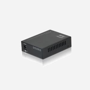 LevelOne GVT-2010 Convertisseur Media Gigabit Ethernet 10/100/1000BASE-T vers SFP, PoE+ 802.3at, Jumbo Frames 9000, VLAN, Noir