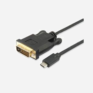 Equip Câble USB-C vers DVI-D Dual Link, M/M, 1.8m, Résolution 1920x1200, Connecteurs droits, Noir, Plug & Play, Réf: 133468