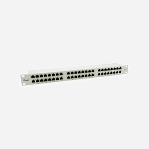 Equip 326349 Baie de Branchements 1U 48 Ports RJ-45 Cat6 10/100/1000Base-T(X) Gigabit Ethernet Métal Gris Montage Rack 482.6x110.5x44.5mm