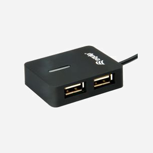 Equip Hub USB 2.0 4 ports 480 Mbit/s Noir - Interface USB 2.0, Boîtier plastique, Alimentation USB - Dimensions 40x50x10mm - Ref 128952 - Miniature 4