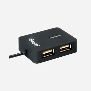 Equip Hub USB 2.0 4 ports 480 Mbit/s Noir - Interface USB 2.0, Boîtier plastique, Alimentation USB - Dimensions 40x50x10mm - Ref 128952 - Miniature 3