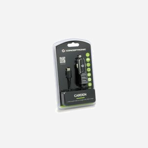 Conceptronic CARDEN05B Chargeur Auto Universel Noir, 2x USB 2.0, 5V/3.1A (15.5W max), Entrée 12-24V, USB-C intégré, Compatible Allume-cigare - Miniature 4