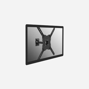 Equip 650406 Support Mural TV Pivotant 23-55" (58-140cm), VESA 75x75-400x400, Inclinaison -14°/+5°, Pivot 45°, Charge Max. 30kg, Acier Noir - Miniature 2