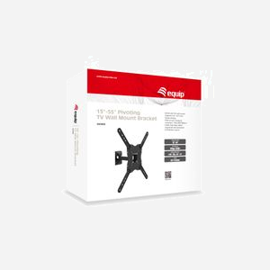 Equip 650406 Support Mural TV Pivotant 23-55" (58-140cm), VESA 75x75-400x400, Inclinaison -14°/+5°, Pivot 45°, Charge Max. 30kg, Acier Noir - Miniature 3