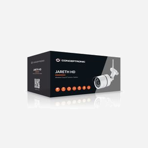 Conceptronic JARETH02W Caméra IP Extérieure 720p WiFi/Ethernet, Angle de Vue 60°, Vision Nocturne 20m, IP66, CMOS 1/4", LED IR, Détection de Mouvement - Miniature 2