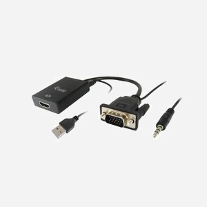 Equip 119038 : Adaptateur Vidéo 0.2m VGA (D-Sub) + Audio 3.5mm vers DVI-D + USB - Résolution 1920x1080 - Compatible Windows/Mac/Linux