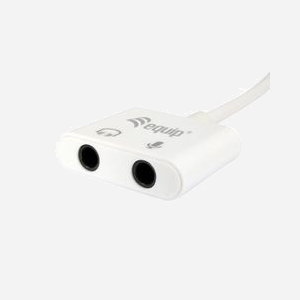 Equip Adaptateur USB-C vers Audio 3.5mm, Blanc - Interface USB, Sortie Casque, Entrée Micro, Plug & Play - 20x13x150mm, 200g - Ref: 133460 - Miniature 2