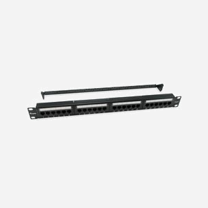 Equip 135426 - Baie de Branchement 1U 24 Ports Cat6 AWG 22-26, Montage Rack 19", ABS/Acier, Noir, 482.6x44.5x85.3mm, Certification CE