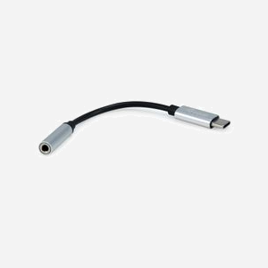 Equip Adaptateur Audio USB-C vers 3.5mm, 0.15m, Connecteurs Mâle/Femelle, Noir/Argent, Plug & Play, Ref: 133474