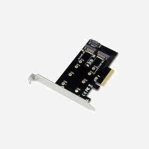 Conceptronic EMRICK04B : Carte Adaptateur Interne PCIe vers M.2 (M+B) et 1xSATA, PCIe 3.0, Chipset JMB585, Windows/Linux, Refroidissement Passif, 6Gbit/s