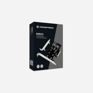Conceptronic EMRICK04B : Carte Adaptateur Interne PCIe vers M.2 (M+B) et 1xSATA, PCIe 3.0, Chipset JMB585, Windows/Linux, Refroidissement Passif, 6Gbit/s - Miniature 4