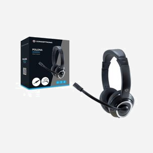 Conceptronic POLONA02BA Casque Gaming Filaire Arceau Supra-Aural Noir 20-20000Hz 32 Ohm 96dB Câble 2m Connecteur 3.5mm - Miniature 3