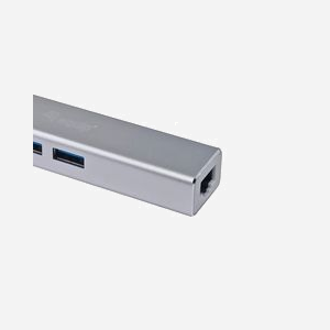 Equip Hub USB-C 3x USB 3.0 + Adaptateur Gigabit Ethernet RJ45 Aluminium Argenté - USB 3.2 Gen 1 (3.1 Gen 1) Type-C - 108x22x15mm 43g - Miniature 5