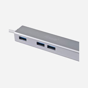 Equip Hub USB-C 3x USB 3.0 + Adaptateur Gigabit Ethernet RJ45 Aluminium Argenté - USB 3.2 Gen 1 (3.1 Gen 1) Type-C - 108x22x15mm 43g - Miniature 4