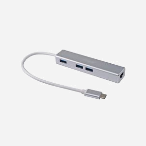 Equip Hub USB-C 3x USB 3.0 + Adaptateur Gigabit Ethernet RJ45 Aluminium Argenté - USB 3.2 Gen 1 (3.1 Gen 1) Type-C - 108x22x15mm 43g - Miniature 1