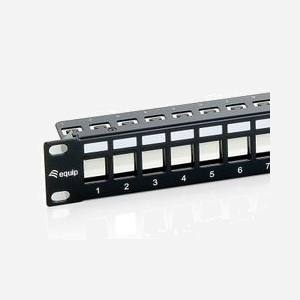 Equip 76912407201 : Baie de Branchements 1U 24 Ports Cat6, Montage Rack 19", Dimensions 92.5x483x44.5mm, Noir, Gestion des câbles - Miniature 2