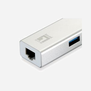 LevelOne USB-0503 Adaptateur USB 3.2 Gen 1 vers Gigabit Ethernet + Hub 3 Ports USB-A 10/100/1000BaseT(X) Compatible Windows/macOS - Miniature 4