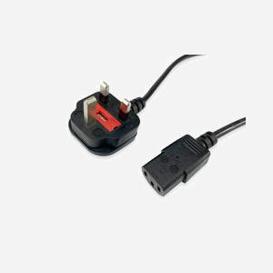 Equip Câble d'alimentation 2m Noir - Connecteur BS 1363 (Mâle Coude 90°) vers Coupleur C13 (Femelle Droit) - 250V 10A - H05VVH2-F 3x0.75 - PVC
