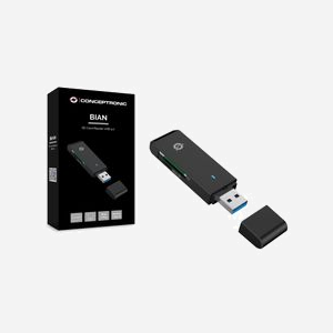 Conceptronic BIAN02B Lecteur Cartes Mémoire USB 3.2 Gen 1 Type-A Noir - Compatible SDXC, SDHC, SD, MicroSDXC, MicroSDHC, MicroSD - Miniature 2