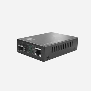LevelOne GVT-2012 Convertisseur Media 1000Base-T vers 1000Base-X SFP, Auto MDI/MDI-X, PoE 802.3at (30W), Jumbo Frames 9000, Gris