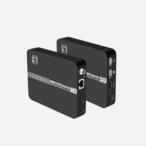 LevelOne HVE-8110 Kit Extender KVM AV HDMI 1.4 sur Cat5e/Cat6 jusqu'à 100m, Résolution 3840x2160, Ports USB Clavier/Souris, Alimentation 5V DC - Miniature 1
