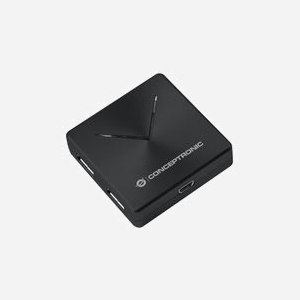 Conceptronic HUBBIES02B - Hub USB 3.2 Gen 1, 4 ports Type-A, Interface Mini-B, 5000 Mbit/s, câble 0.4m, Windows/macOS supportés - Miniature 3
