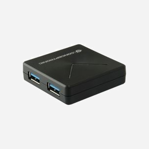 Conceptronic HUBBIES02B - Hub USB 3.2 Gen 1, 4 ports Type-A, Interface Mini-B, 5000 Mbit/s, câble 0.4m, Windows/macOS supportés - Miniature 2