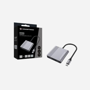 Conceptronic DONN13G - Station d'accueil USB-C 3.2 Gen 1, Double HDMI 2.0 (4K 60Hz), Power Delivery 100W, Android/ChromeOS/Windows/macOS - Miniature 4
