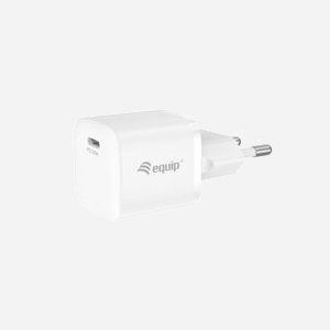 Equip 245530 Chargeur Secteur USB-C 20W Power Delivery 3.0 Blanc - 100-240V, 5V/3A, 9V/2.22A, 12V/1.67A, Protections Surtension/Surcharge/Court-circuit - Miniature 2