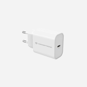 Conceptronic ALTHEA10W Chargeur Secteur Universel USB-C Power Delivery 3.0 25W (5V/3A, 9V/2.77A, 12V/2.1A) Blanc, Protection Surchauffe/Surcharge/Court-circuit - Miniature 1