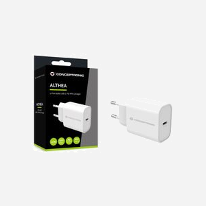 Conceptronic ALTHEA10W Chargeur Secteur Universel USB-C Power Delivery 3.0 25W (5V/3A, 9V/2.77A, 12V/2.1A) Blanc, Protection Surchauffe/Surcharge/Court-circuit - Miniature 4