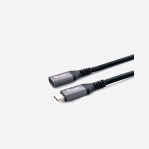 Equip 128370 : Câble d'Extension USB 3.2 Gen 2 Type-C Mâle/Femelle, 0.5m, Support 4K/60Hz, 10Gbps, Connecteurs Aluminium, Noir - Miniature 2