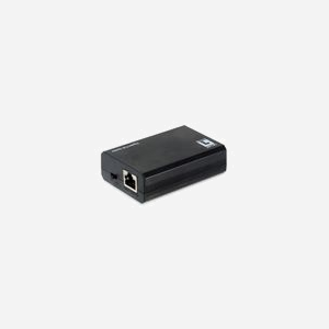 LevelOne POS-5000 Séparateur Voix/Données PoE, 1x RJ45 In/Out, 12/24V DC, 60W, Standards IEEE 802.3af/at/bt, 10/100/1000Base-T(X), Noir - Miniature 2