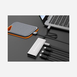 Conceptronic HUBBIES16G Hub USB-C 3.2 Gen 2 (3.1 Gen 2) Aluminium Gris - 4 Ports USB-C, 10 Gbps, Power Delivery 100W, Windows/macOS/Android - Miniature 4