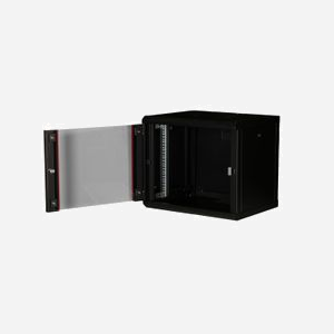 Equip EPM-09-6045-B-CBAA Rack mural 9U Acier Noir Porte verre trempé 450x600x505mm Profondeur montage 305-370mm Kit montage inclus - Miniature 2