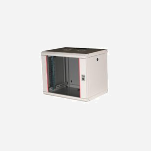 Rack Mural Equip 9U Acier Gris Clair 600mm Profondeur Porte Verre Trempé Panneaux Latéraux Amovibles Rails Réglables EPM-09-6045-G-CBAA