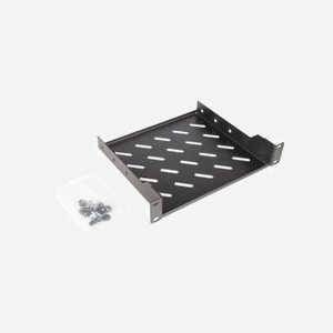 Étagère Equip EZFS-10-1-20-B pour Rack 1U, 255x200mm (10"), Acier 1mm, Noir, Charge standard, Montage rack 19", Profondeur 200mm - Miniature 2