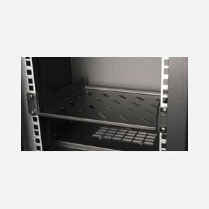 Étagère Equip EZFS-10-1-20-B pour Rack 1U, 255x200mm (10"), Acier 1mm, Noir, Charge standard, Montage rack 19", Profondeur 200mm - Miniature 3