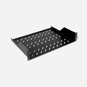 Étagère Serveur Equip EZFS-19-2-80-B 19" 2U Noir, Profondeur 349mm, Acier 1mm, Charge standard, Dimensions colis 520x370x90mm, Conforme norme rack 19 pouces - Miniature 2