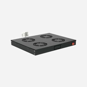 Equip EZF-4-B : Module de ventilation rackable 1U, 4 ventilateurs 12cm, 240V 0.14A, 482x354x44mm (19"), noir, pour racks 19 pouces - Miniature 1
