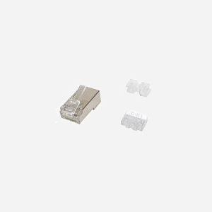 Equip 121147 : Connecteur RJ-45 Mâle Cat6a, Acier satin/Transparent, Contacts Or, avec protecteur de câble, Sachet de 100 pièces